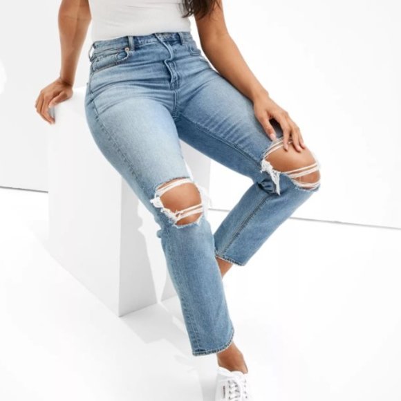 American Eagle Outfitters Denim - *SOLD* American Eagle Ripped Mom Jeans Size 2 X-Short